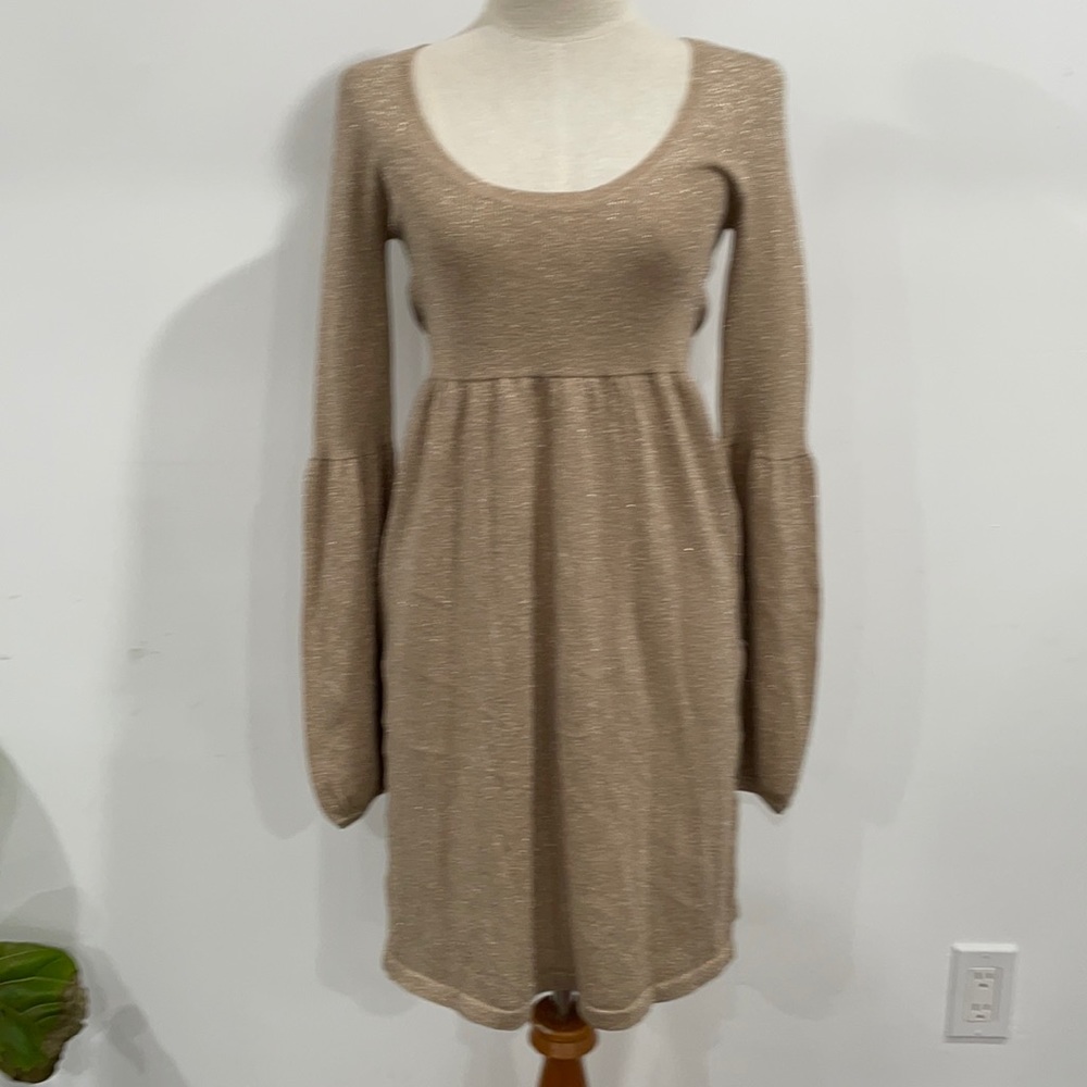 Kenneth Cole sparkly gold long sleeve dress